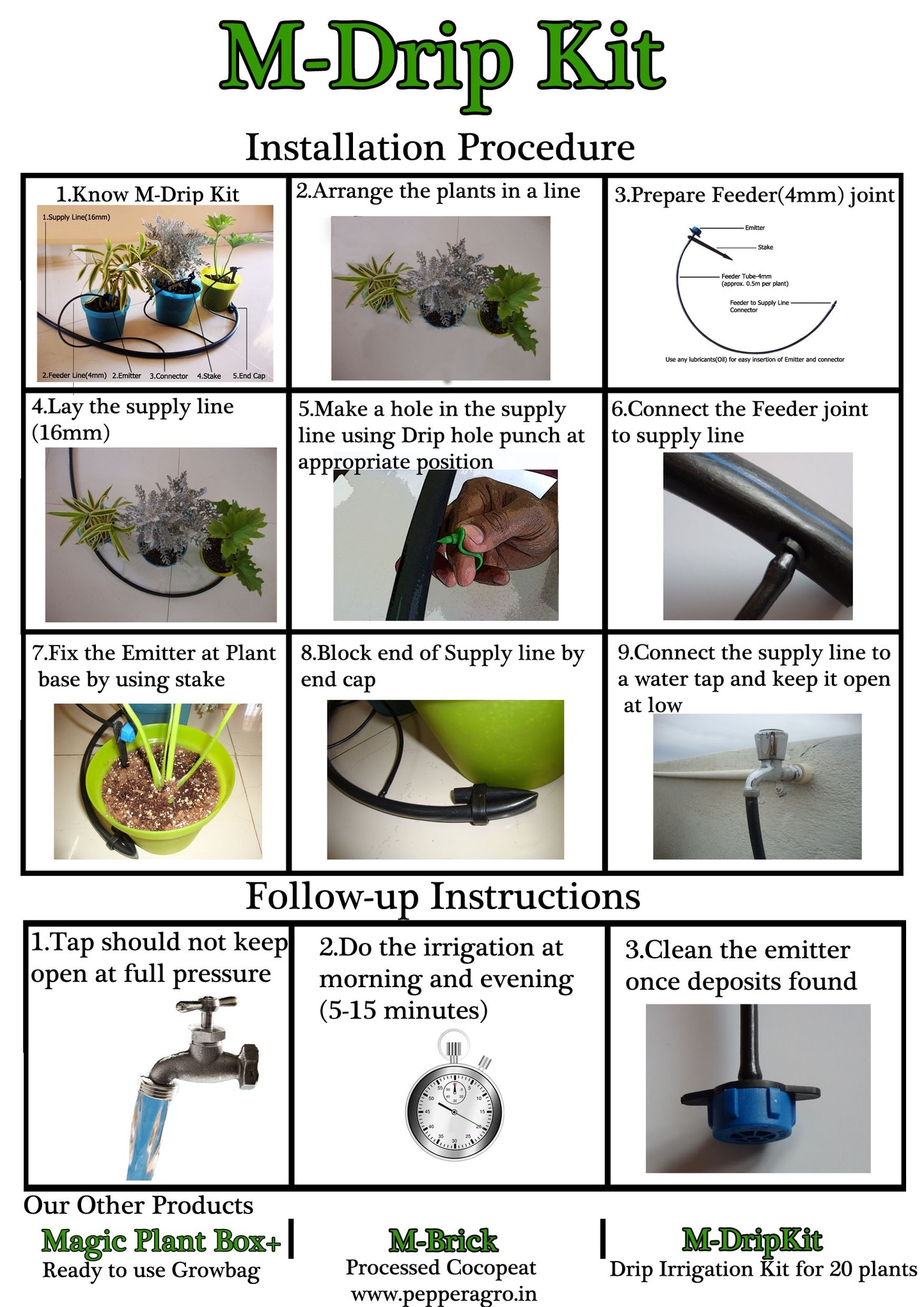M-DripKit Drip Irrigation Garden Watering Plants Drip Kit (50 Plants)